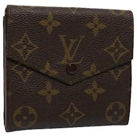 Louis Vuitton-Carteira LOUIS VUITTON Monogram Porte Monnaie Bier Cartes Crdit M61652 Auth am5147-Monograma