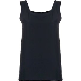 Top sem mangas de seda azul Chanel Azul