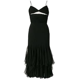 Valentino-Valentino black silk dress-Black