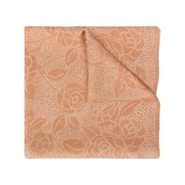 Chanel-Chanel Salmon Pink Silk Scarf-Pink,Other