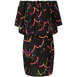 Abito Prada in Seta Nero e Multicolor Nero