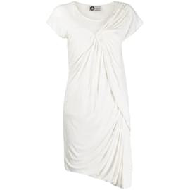 Lanvin-Weißes, drapiertes Kleid von Lanvin-Weiß