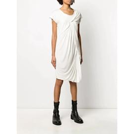 Lanvin-Lanvin White Drapped Dress-White