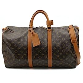 Louis Vuitton-Louis Vuitton Louis Vuitton Keepall 50 sac de voyage bandoulière monogrammé-Marron