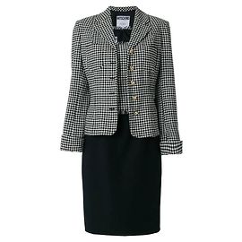 Terno de saia preto e branco Moschino Preto Branco Areia