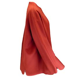 Autre Marque-Giacca in cashmere Chado by Ralph Rucci color ruggine con apertura sul davanti-Rosso