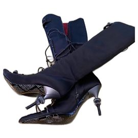 John Galliano Botas Negro Burdeos