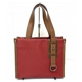 Burberry-Canvas Handbag-Red