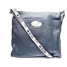 Fendi-Sac à bandoulière en cuir Selleria-Noir