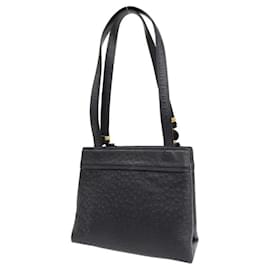 Versace-Sunburst Logo Leather Shoulder Bag-Black