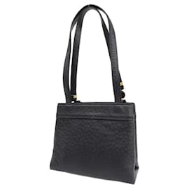 Versace-Bolsa de ombro de couro com logotipo Sunburst em muito bom estado-Preto