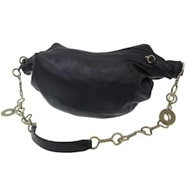Salvatore Ferragamo-Leather Chain Shoulder Bag AB-21 3852-Black