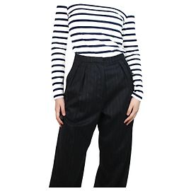Jean Paul Gaultier Top a righe blu navy e bianche - taglia L Blu