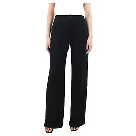 Fendi Schwarze Hose aus Seidenkrepp – Größe UK 10 Schwarz