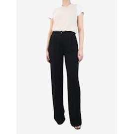 Fendi-Black silk crepe trousers - size UK 10-Black