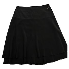Chanel Seidenrock Schwarz
