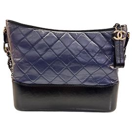 Chanel GABRIELLE leather handbag navy blue Navy blue