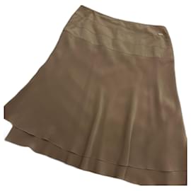 Chanel-Taupe silk skirt-Taupe
