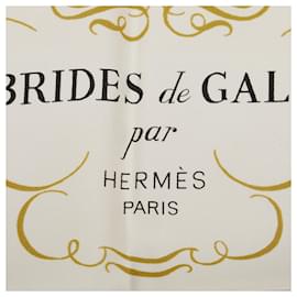 Hermès-Hermes White bufanda de seda Novias de Gala-Blanco