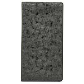 Louis Vuitton-Louis Vuitton Gray Taiga Brazza Wallet-Grey
