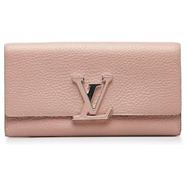 Louis Vuitton-Louis Vuitton Pink Taurillon Capucines Wallet-Pink