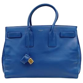 Saint Laurent-Sac à main Saint Laurent Sac de Jour GM en cuir bleu clair-Bleu clair