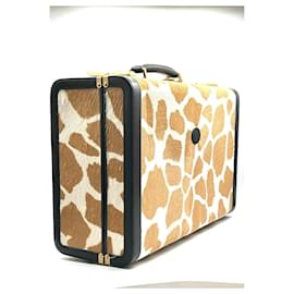 Gucci-gucci rigid leather suitcase-Camel