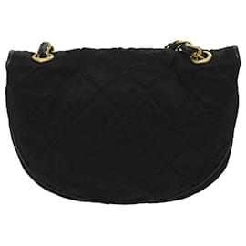Chanel-CHANEL Matelasse Chain Shoulder Bag Nylon Black CC Auth bs9310-Black