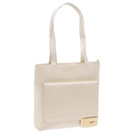 Gucci-GUCCI Einkaufstasche Lackleder Weiß Auth-ar10433-Weiß