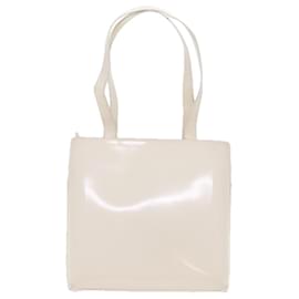 Gucci-GUCCI Tote Bag Patent leather White Auth ar10433-White