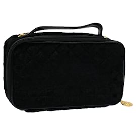 Gianni Versace-Gianni Versace Sac à main Velour Noir Auth ac2405-Noir