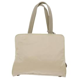 Prada-PRADA Hand Bag Nylon Cream Auth 56383-Cream