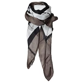 Autre Marque-De Novembre, graphic dip dye printed scarf-Brown,Black