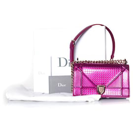 Christian Dior-Christian Dior, Sac à rabat Diorama métallisé-Rose