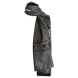 Dolce & Gabbana Seidentuch Grau mit Blumenmuster Grau