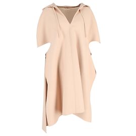 Jil Sander Hooded Cape in Nude Wool Beige