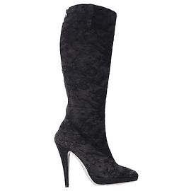 Rene Caovilla High Heel Boots in Black Lace Black