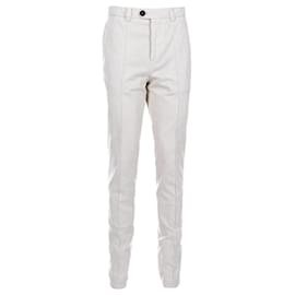 Brunello Cucinelli-Brunello Cucinelli Slim-Fit Trousers in White Cotton-White