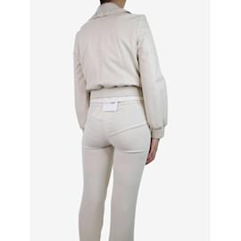 Fendi-White ruffle cropped jacket - size UK 8-White