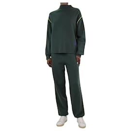 Tory Burch-Dark green jumper and knit trouser set - size XS-Green