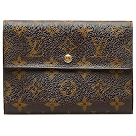 Louis Vuitton-Portafoglio Louis Vuitton Monogram Marrone Porte Tresor Etui Papier-Marrone