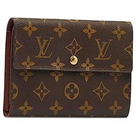 Louis Vuitton-Louis Vuitton Brown Monogram Porte Tresor Etui Papier Wallet-Brown