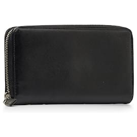 Prada-Prada Black Saffiano Zip Around Long Wallet-Black