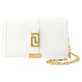 Versace-Greca Goddess Geldbörse mit Kette – Versace – Leder – Weiß-Weiß