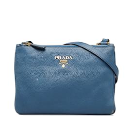 Prada-Prada Leather Crossbody Bag Leather Crossbody Bag in Good condition-Blue