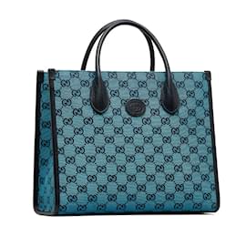Gucci-Petit sac cabas en toile GG 659983-Bleu