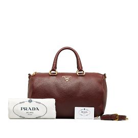 Prada Vitello Daino Boston Sac BL0610 Marron