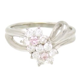 & Other Stories Platinum Diamond Flower Ring Silvery