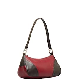 Prada-Leather Shoulder Bag-Red