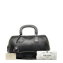 Prada-Prada Leather Mini Boston Bag Leather Handbag B11074 in Good condition-Black